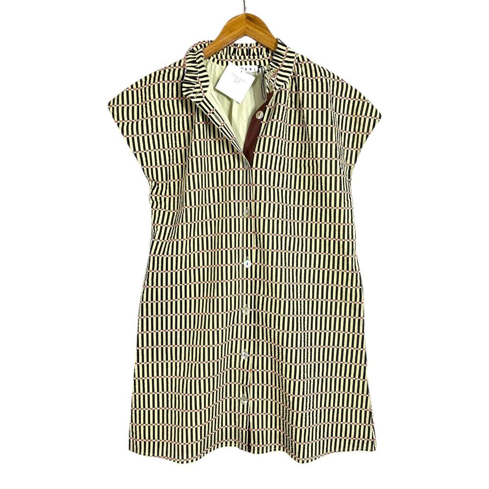 THML Faith Button Up Dress Womens Medium Rue Stripe Dot NWT - Picture 6 of 10